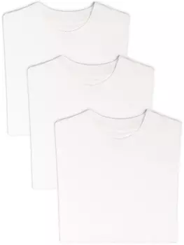 Jil Sander комплект из трех футболок с нашивкой-логотипом, белый