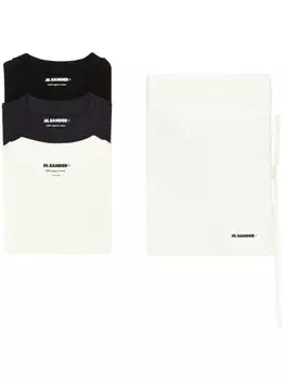 Jil Sander комплект из трех футболок с нашивкой-логотипом, белый