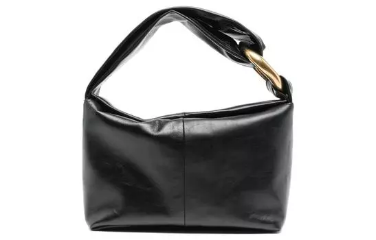 JIL SANDER Кожаная женская сумка среднего размера, черная