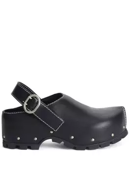 Jil Sander кожаные клоги, черный