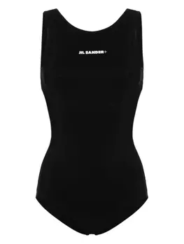 Jil Sander купальник с логотипом, черный