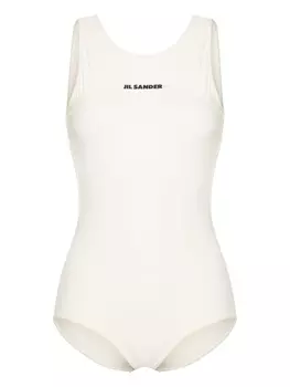Jil Sander купальник с логотипом, нейтральный цвет