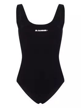 Jil Sander купальник с логотипом, синий