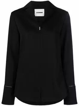 Jil Sander куртка-рубашка на молнии, черный