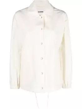 Jil Sander куртка-рубашка с логотипом, белый