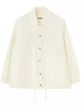 Jil Sander куртка-рубашка с логотипом, нейтральный цвет