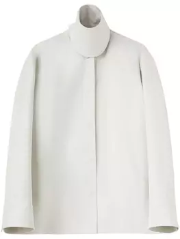 Jil Sander куртка-рубашка с высоким воротником, нейтральный цвет