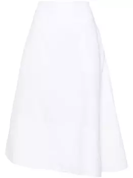 Jil Sander льняная юбка миди асимметричного кроя, белый