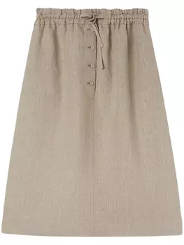 Jil Sander льняная юбка с кулиской, нейтральный цвет