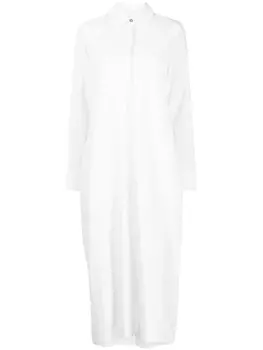 Jil Sander льняное платье-рубашка с отложным воротником, белый