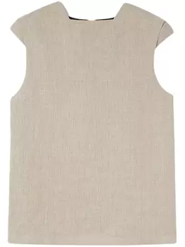 Jil Sander льняной топ без рукавов, нейтральный цвет
