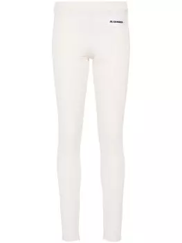 Jil Sander леггинсы с логотипом-аппликацией, нейтральный цвет