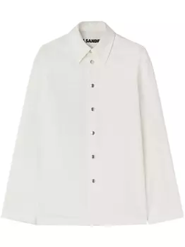 Jil Sander logo-embossed cotton shirt, белый