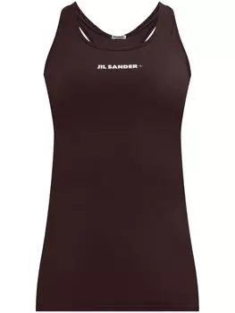 Jil Sander + майка с вышитым логотипом, коричневый