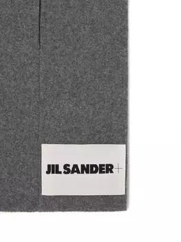 Jil Sander меланжевый шарф с логотипом, серый