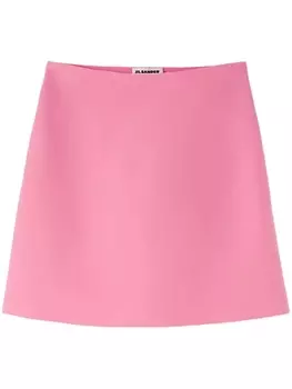 Jil Sander мини-юбка А-силуэта с завышенной талией, розовый