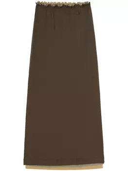 Jil Sander многослойная юбка миди, коричневый