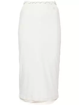 Jil Sander многослойная юбка миди, нейтральный цвет