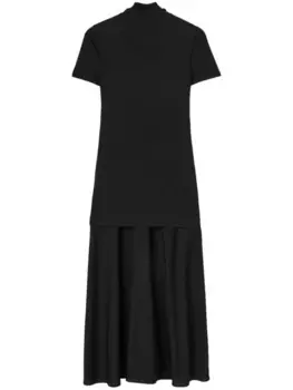 Jil Sander многослойное платье миди, черный