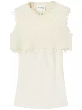 Jil Sander многослойный топ без рукавов, белый