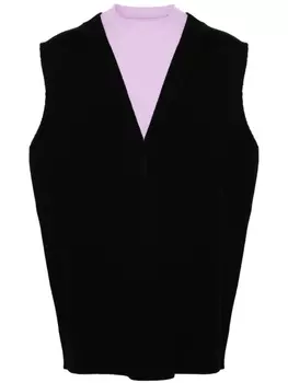 Jil Sander многослойный трикотажный топ, черный