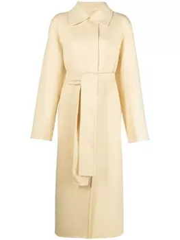 Jil Sander однобортное пальто с поясом, желтый