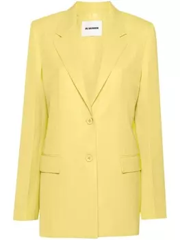 Jil Sander однобортный пиджак, зеленый