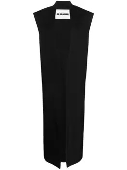 Jil Sander однобортный жилет, черный