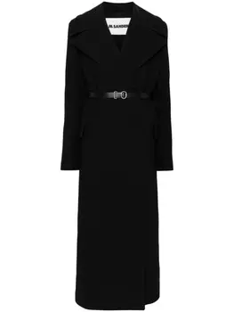 Jil Sander пальто из вирджинской шерсти, черный