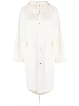 Jil Sander пальто с логотипом и кулиской, нейтральный цвет