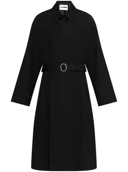 Jil Sander пальто с потайной застежкой, черный