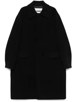 Jil Sander пальто с потайной застежкой, черный