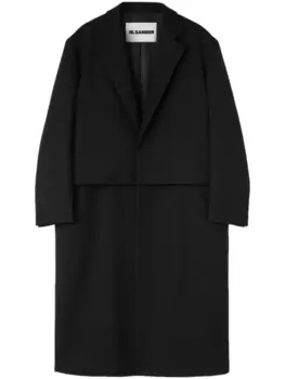 Jil Sander пальто строгого кроя, черный