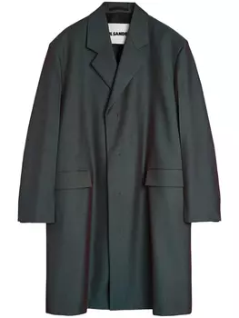 Jil Sander пальто строгого кроя, серый