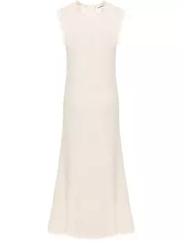 Jil Sander платье макси из ткани букле, нейтральный цвет