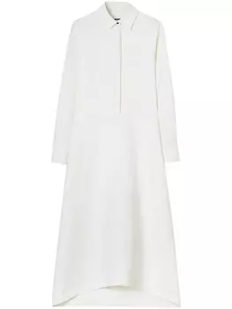 Jil Sander платье макси с длинными рукавами, белый