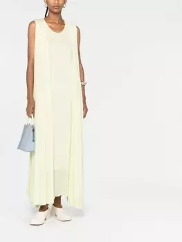 Jil Sander платье макси с драпировкой, зеленый