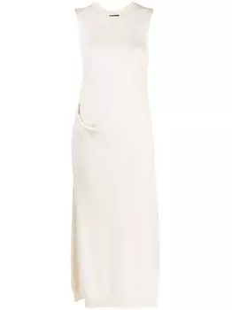 Jil Sander платье макси тонкой вязки, нейтральный цвет