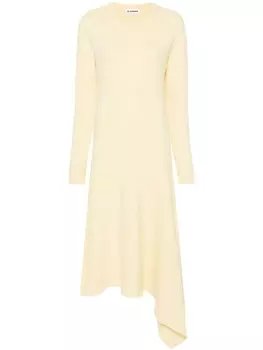 Jil Sander платье миди асимметричного кроя, желтый