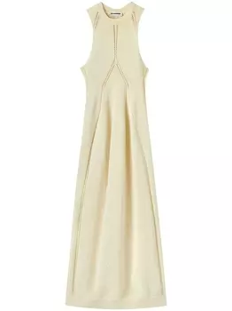 Jil Sander платье миди без рукавов с вырезами, нейтральный цвет