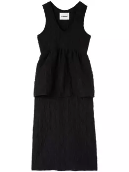 Jil Sander платье миди с баской, черный