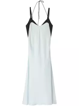 Jil Sander платье миди с контрастной отделкой, синий