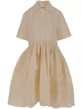 Jil Sander платье миди с короткими рукавами, белый