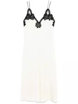 Jil Sander платье миди с кружевом, нейтральный