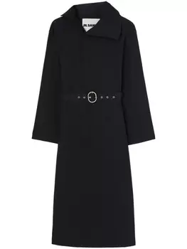 Jil Sander платье миди с поясом, черный