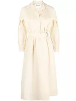 Jil Sander платье миди с поясом, нейтральный цвет