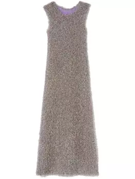 Jil Sander платье миди с V-образным вырезом, серебристый