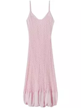 Jil Sander платье миди с вышивкой, розовый