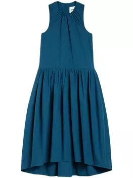 Jil Sander платье миди со складками, синий
