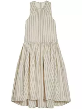 Jil Sander платье миди в полоску, нейтральный